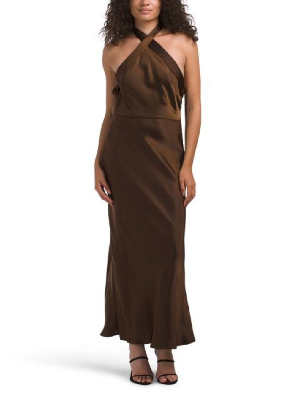 SELFIE LESLIE Italia Azure Crossover Halter Neck Maxi Dress